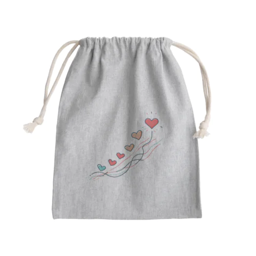 軽やかに舞うハート🩷 Mini Drawstring Bag