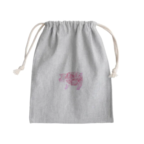 美味しそうな子豚ちゃん(ぐーたらオリジナル作品画像) Mini Drawstring Bag