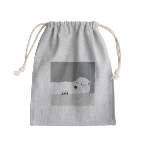 ぐーたらしろくま Mini Drawstring Bag