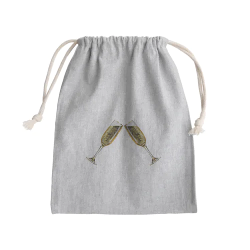 シャンパン乾杯 Mini Drawstring Bag