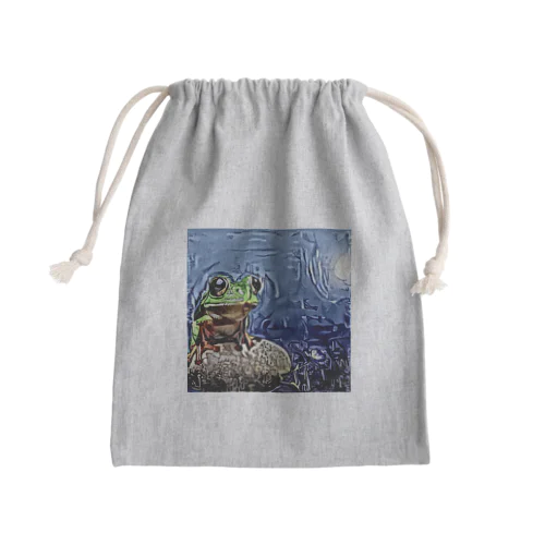 月夜のカエル Mini Drawstring Bag