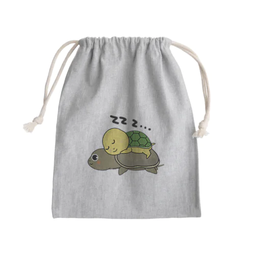 すっぽんと緑亀 Mini Drawstring Bag