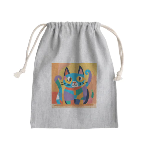 カラフルな猫 Mini Drawstring Bag