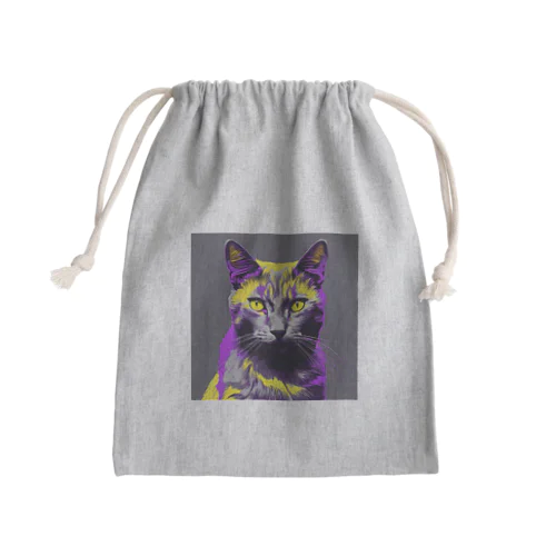 night cat Mini Drawstring Bag