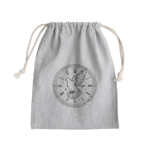 鳩と時計 Mini Drawstring Bag