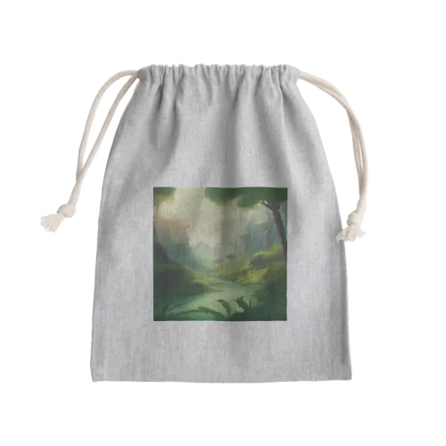  幻想の森 グリーンウンダー アートプリント Mini Drawstring Bag