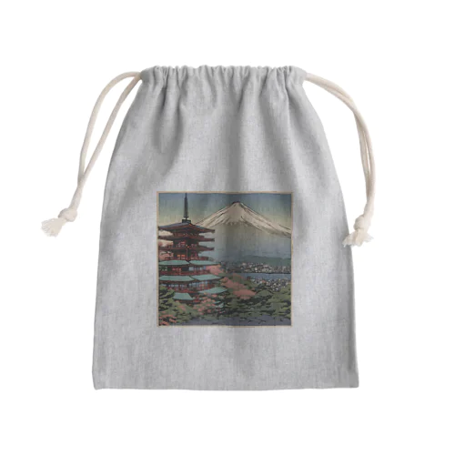 山と寺のグッズ Mini Drawstring Bag