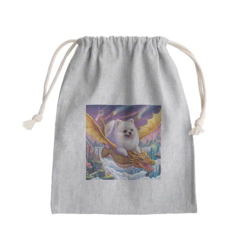 ドラゴンと旅するポメちゃん Mini Drawstring Bag