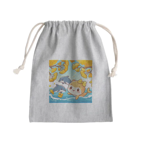 イチョウとかわいい海のいきものたちシリーズ① Mini Drawstring Bag