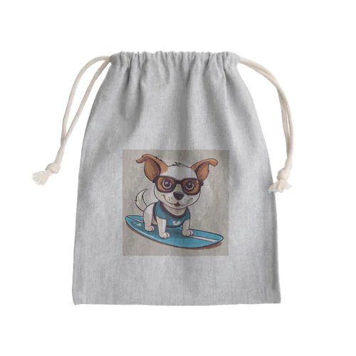 サーフィン犬 Mini Drawstring Bag