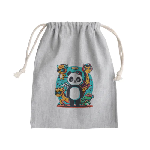 パンダと仲間たち Mini Drawstring Bag