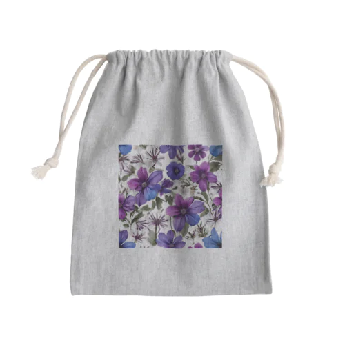 紫の綺麗なお花 Mini Drawstring Bag