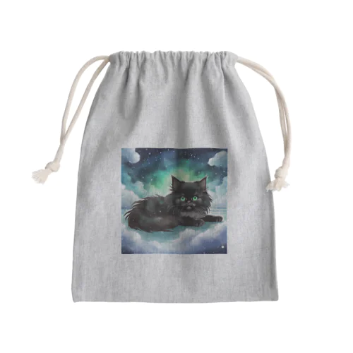 雲の上の黒猫03 Mini Drawstring Bag