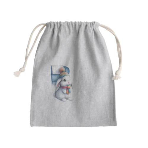 Sitting rabbit（座るウサギ） Mini Drawstring Bag