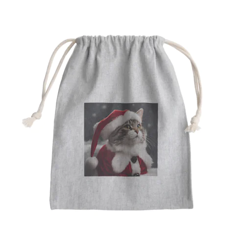 猫のサンタさん Mini Drawstring Bag