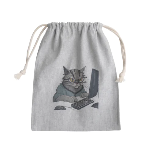 開発者猫 Mini Drawstring Bag