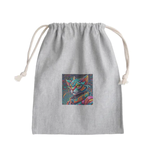 カラフルメカキャット Mini Drawstring Bag