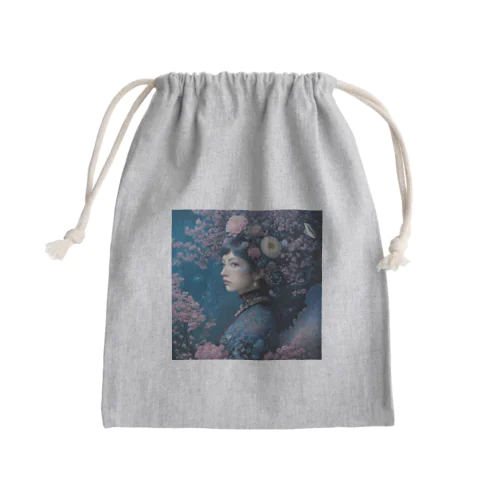 「夜桜の幻想：桜の精霊」 - "Night Sakura Fantasia: Spirit of the Cherry Blossom" Mini Drawstring Bag