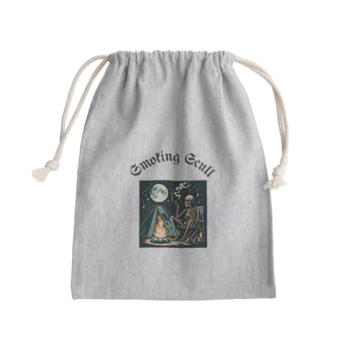 camping smoking skull Mini Drawstring Bag