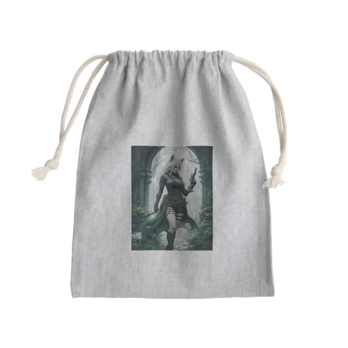 狐耳の美しき狩人 - Kitsune no Mimi no Utsukushiki Hunter: The Beautiful Hunter with Fox Ears Mini Drawstring Bag