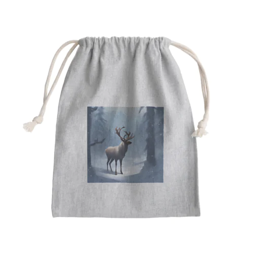 クリスマスのトナカイ Mini Drawstring Bag