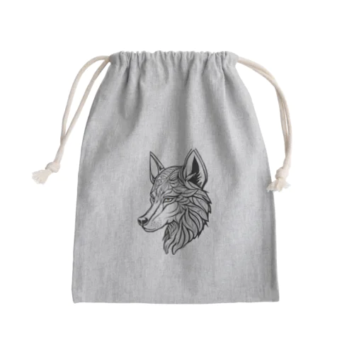 トライバルウルフ Mini Drawstring Bag