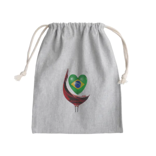 国旗とグラス：ブラジル（雑貨・小物） Mini Drawstring Bag