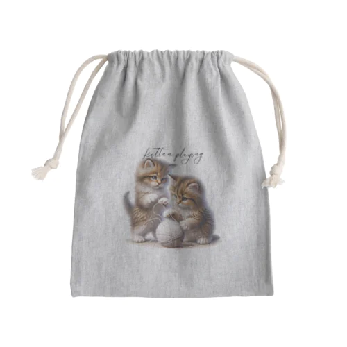 毛糸玉と子猫 Mini Drawstring Bag