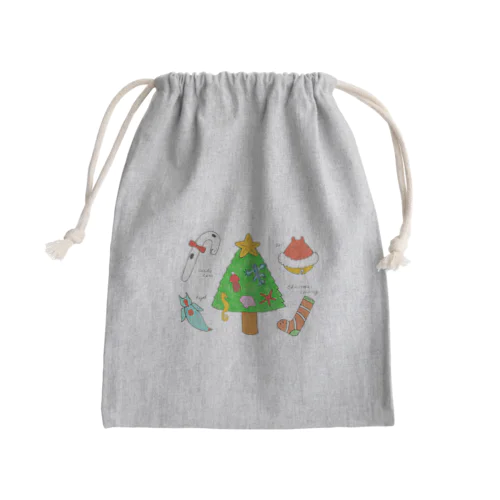 [森図鑑] 海洋生物のクリスマスパーティ Mini Drawstring Bag