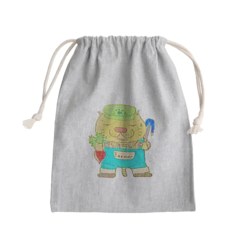 可愛い猫の農家さん Mini Drawstring Bag