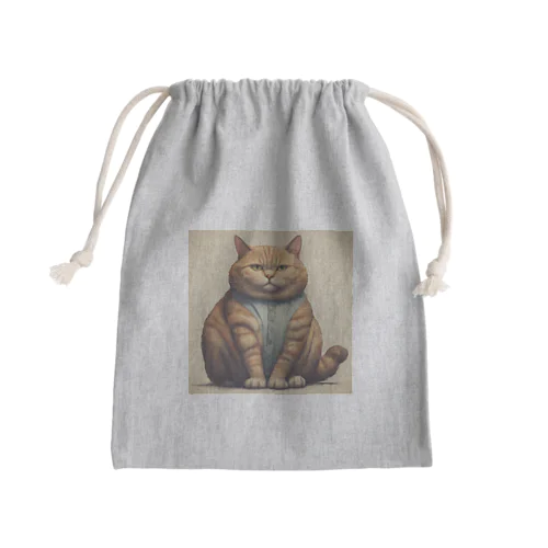 ぽっちゃり猫 Mini Drawstring Bag