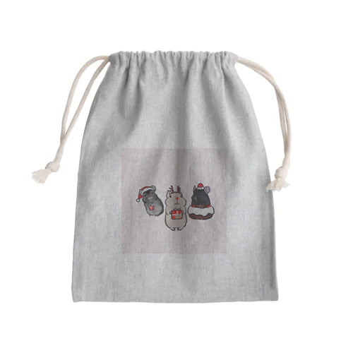 デグーくんとチンチラズのクリスマス Mini Drawstring Bag