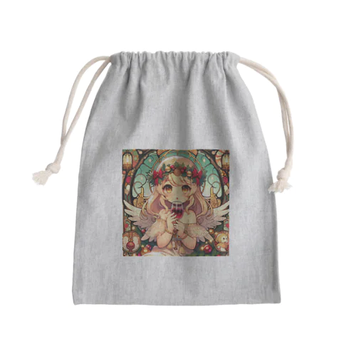 呑(どん)天使inクリスマス　アニメ風 Mini Drawstring Bag