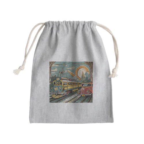 レトロファッション Mini Drawstring Bag