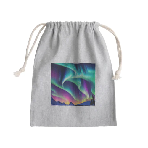 北極のオーロラ Mini Drawstring Bag