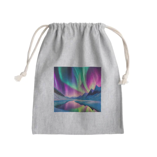 北極のオーロラ Mini Drawstring Bag