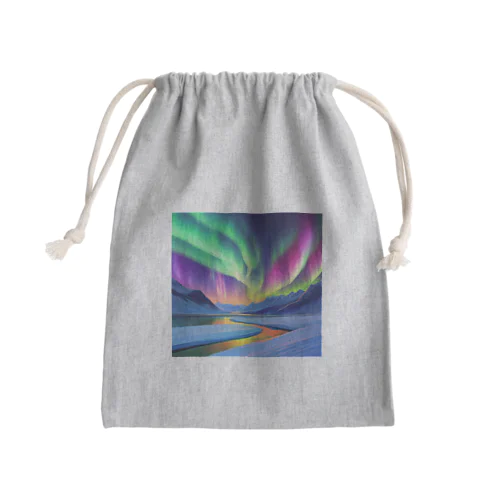 北極のオーロラ Mini Drawstring Bag