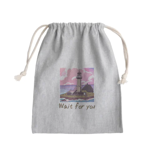 「Wait for you」文字コンテンツ Mini Drawstring Bag