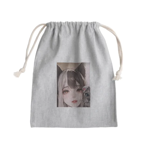 地雷系猫耳女子 Mini Drawstring Bag