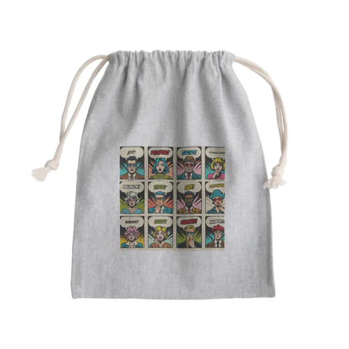 アメコミ風コラージュ Mini Drawstring Bag