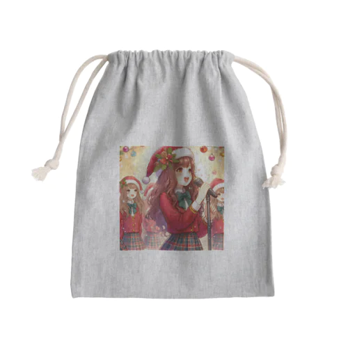 クリスマスに歌う女性 Mini Drawstring Bag