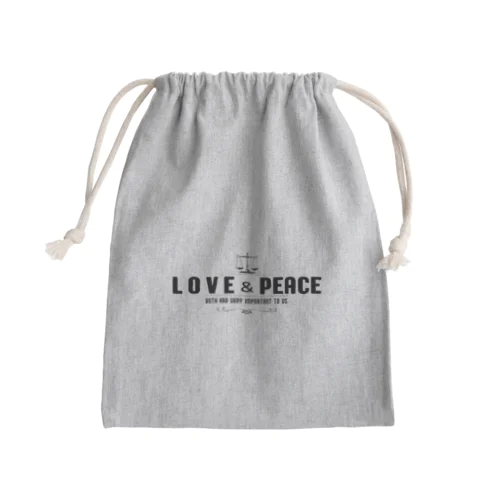 つりあう天秤（LOVE & PEACE) Mini Drawstring Bag