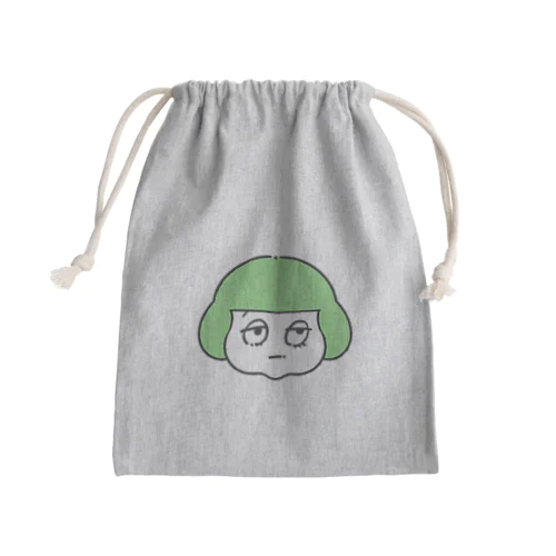 おかっぱちゃんgreen Mini Drawstring Bag