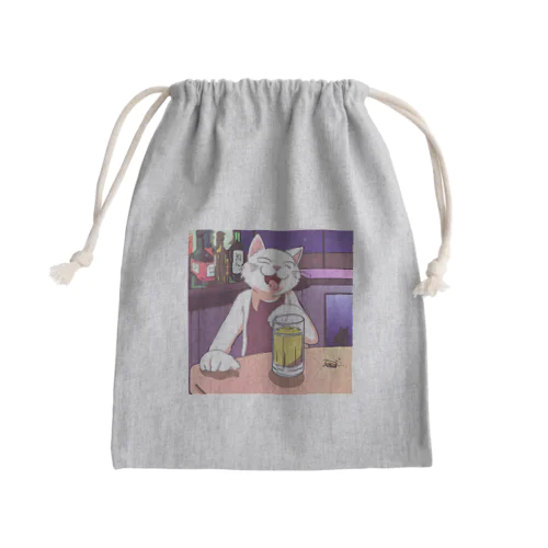 酔っ払いの猫くん Mini Drawstring Bag