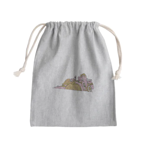 ピンクのガネーシャ Mini Drawstring Bag