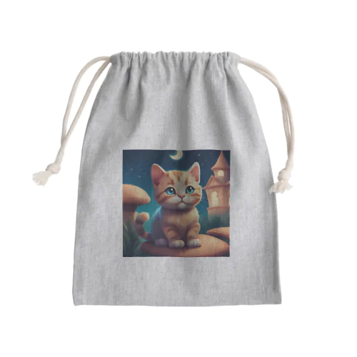 ねこ Mini Drawstring Bag