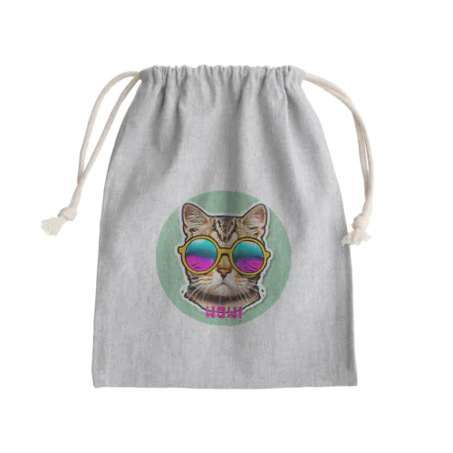 グラサン猫 Mini Drawstring Bag