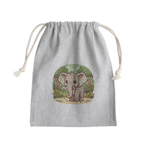 elephant【ビンテージアニマル】 Mini Drawstring Bag