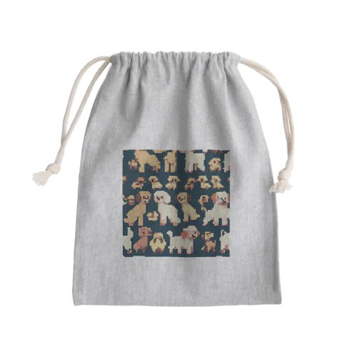 ドッド絵　トイプードル Mini Drawstring Bag