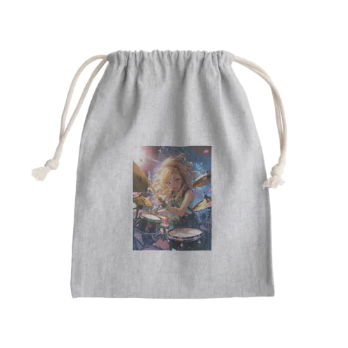 ガールズバンドのドラムガール Mini Drawstring Bag